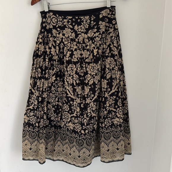 Jones New York Midi Skirt Women’s Small Petite PS Floral Pleated Cotton - Picture 6 of 9